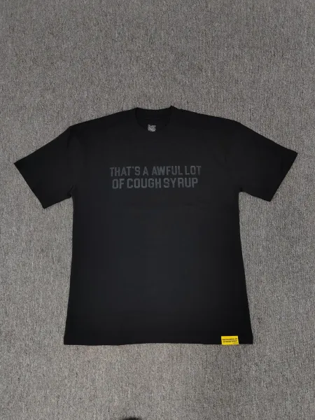 Design That's A Awful Lot Of Cough Syrup Black Graphic T-Shirt T-Shirts - 1