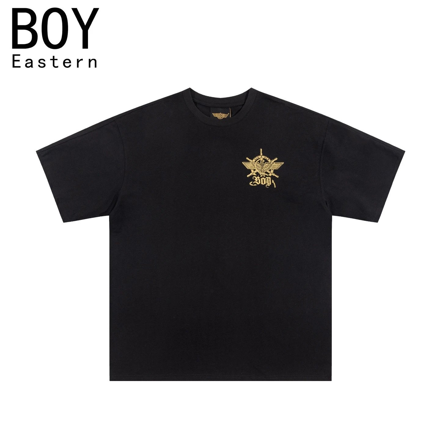 Design BOY Eastern Angel Wings Graphic T-Shirt Black T-Shirts - 18