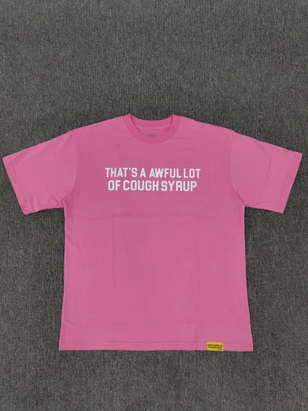 Design That's A Awful Lot Of Cough Syrup Pink Graphic T-Shirt T-Shirts - 1