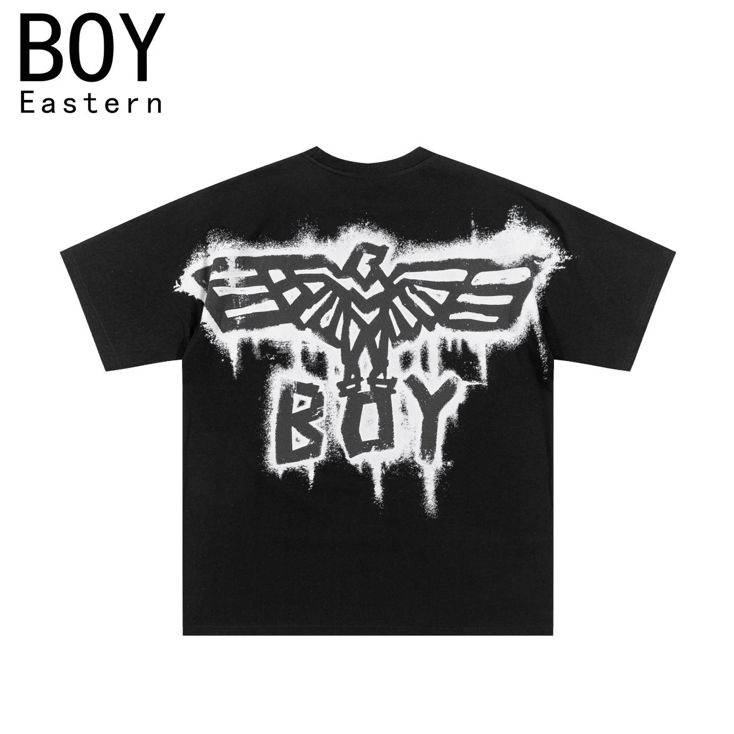 Design BOY Eastern Angel Wings Graphic T-Shirt Black T-Shirts - 35