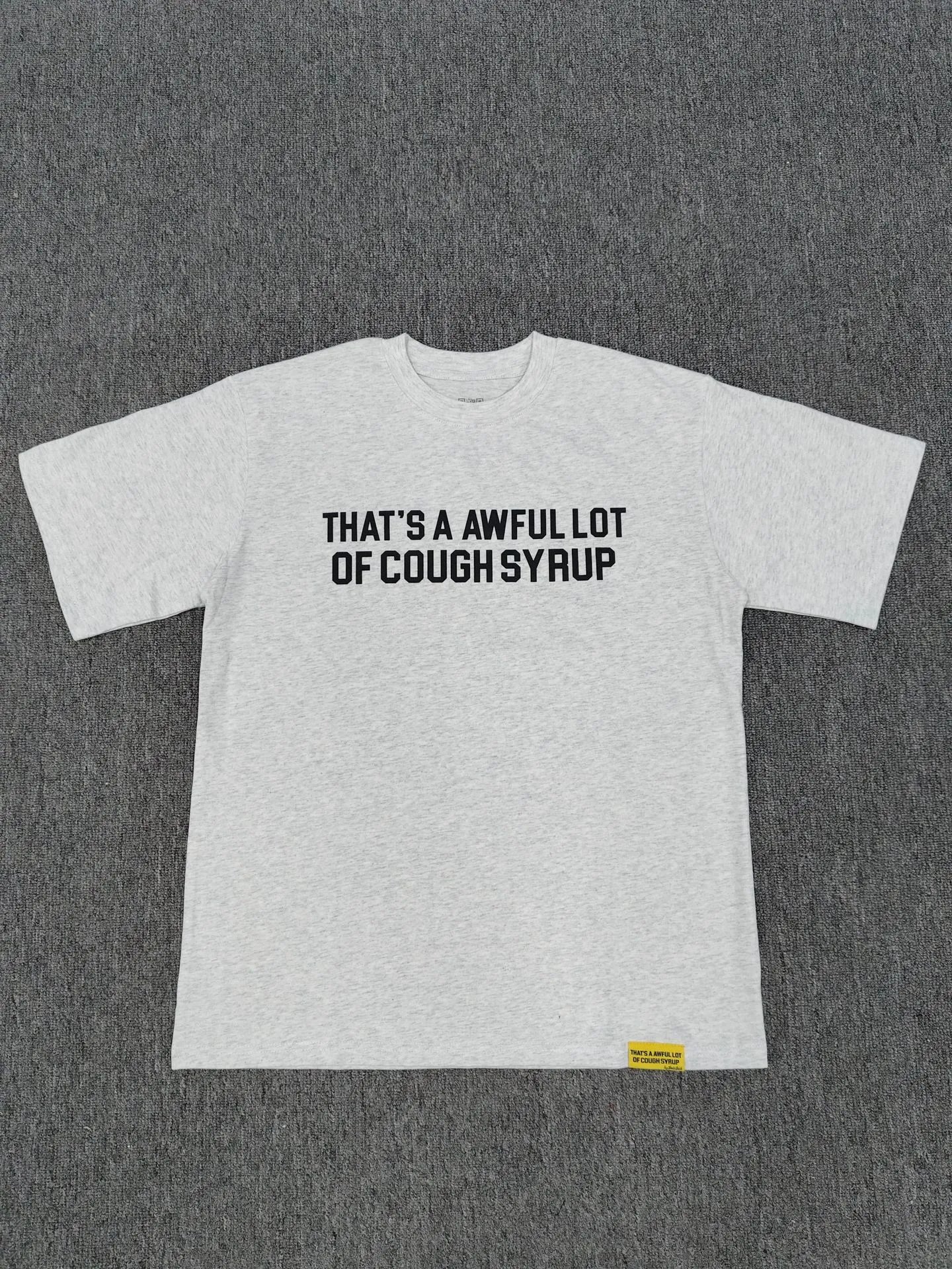 Design That's A Awful Lot Of Cough Syrup Graphic T-Shirt Gray T-Shirts - 11