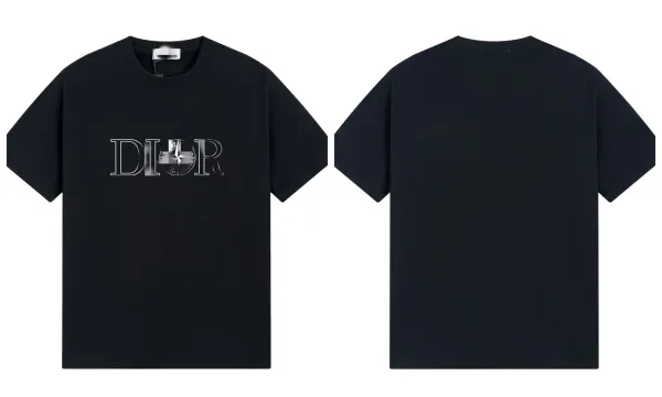 Dior x Stone Island Logo Graphic Black T-Shirt - 1