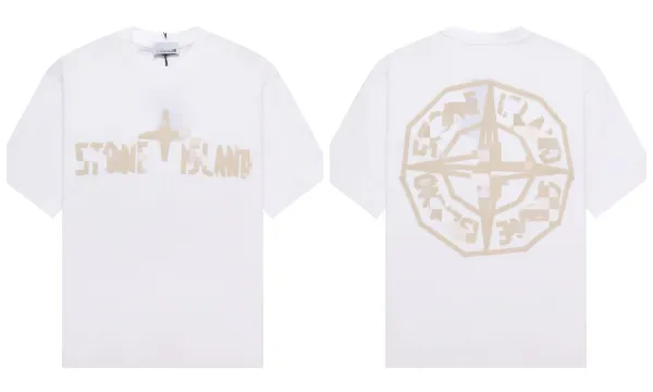 Stone Island Tape Logo T-Shirt White - 1