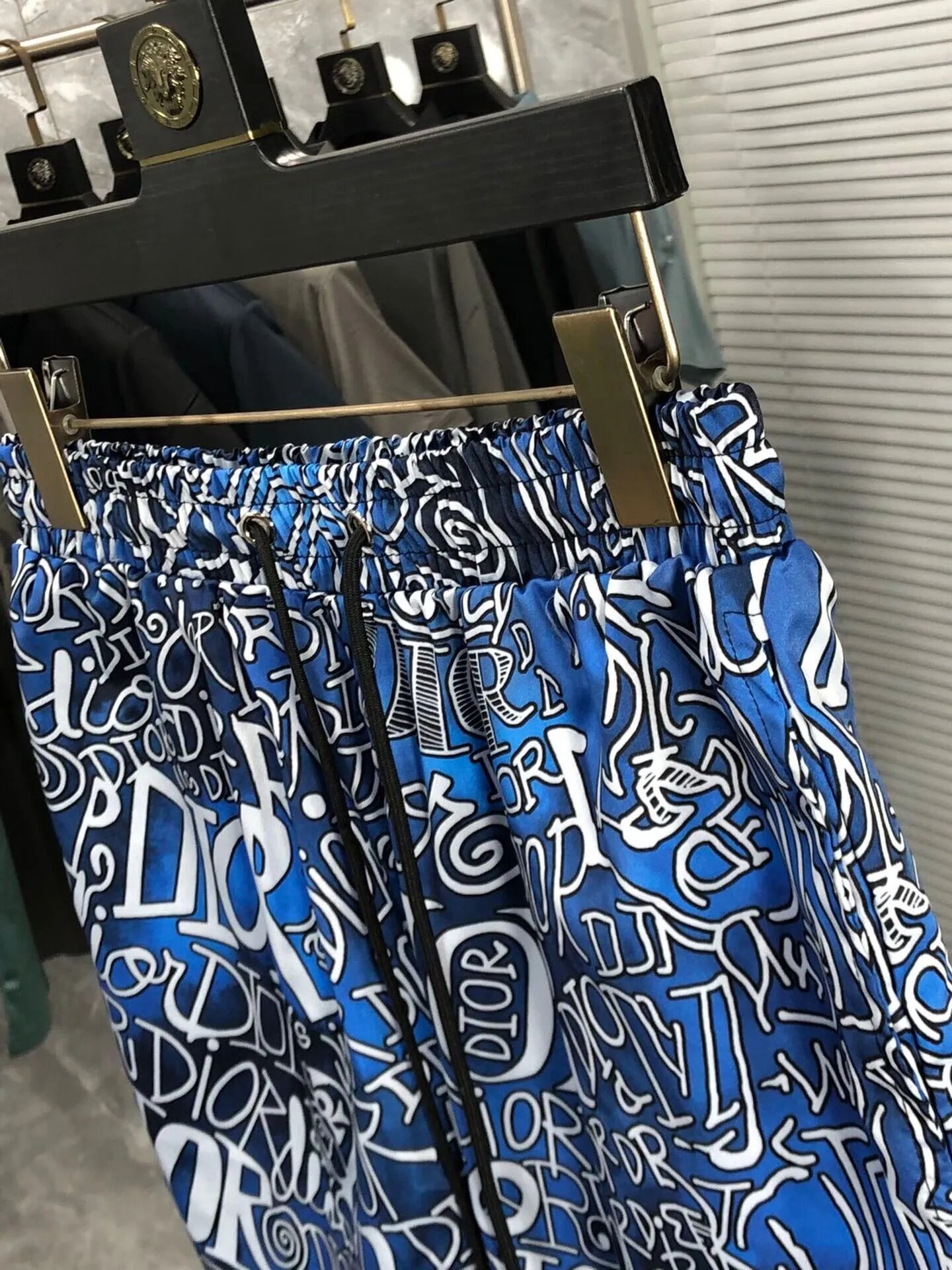 Dior Oblique Monogram Print Navy Blue Shorts - 11