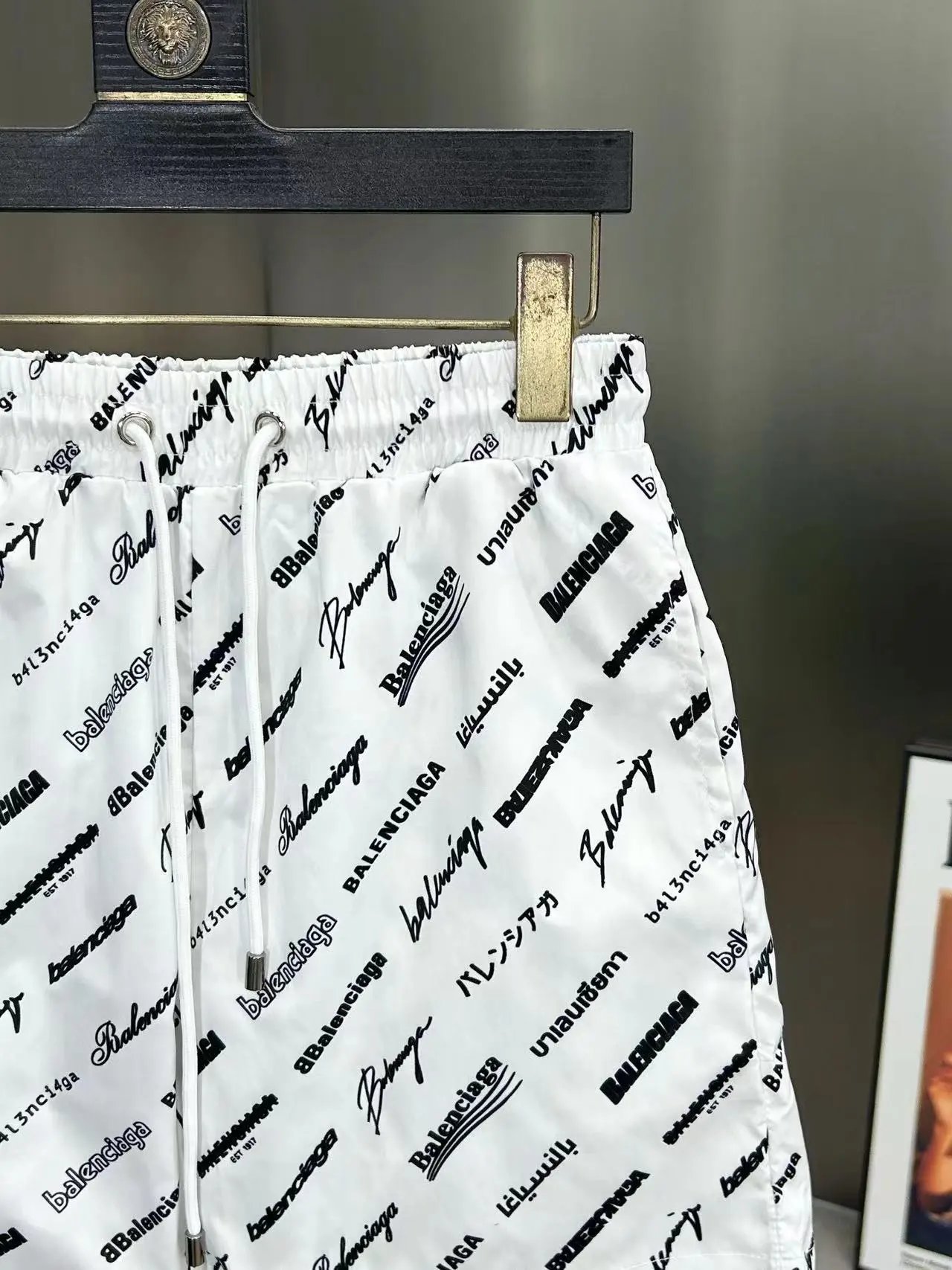 Balenciaga All-Over Logo Print Shorts Black - 12