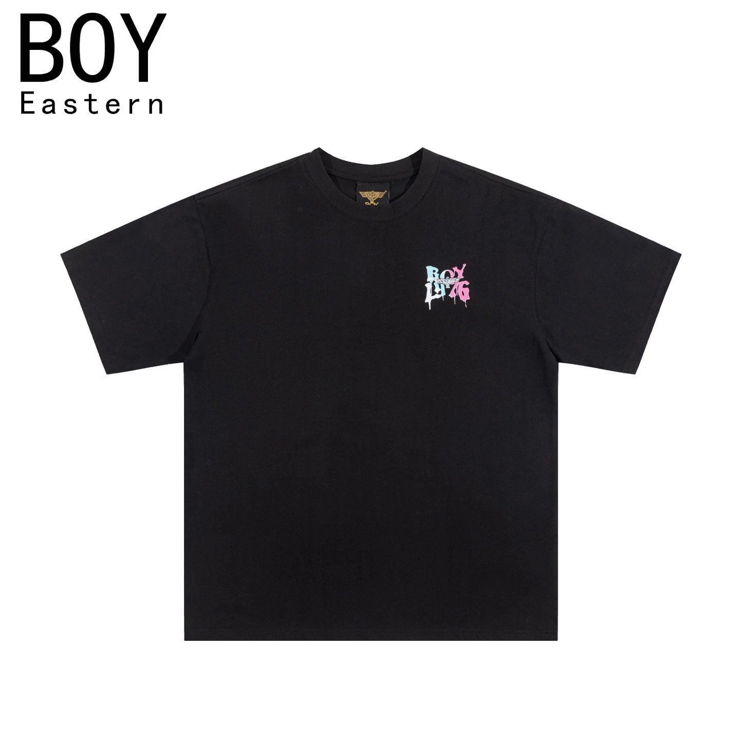 Design BOY Eastern Angel Wings Graphic T-Shirt Black T-Shirts - 13