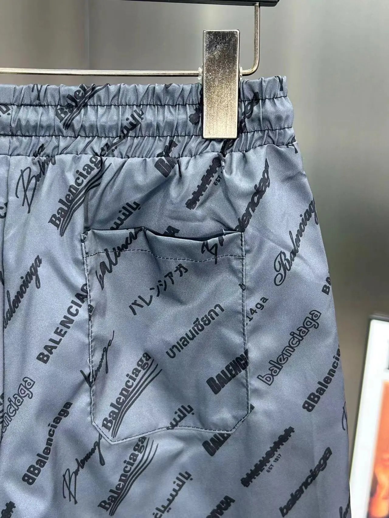 Balenciaga All-Over Logo Print Shorts Black - 24