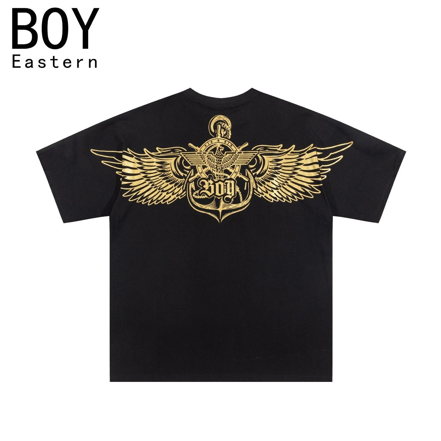 Design BOY Eastern Angel Wings Graphic T-Shirt Black T-Shirts - 19