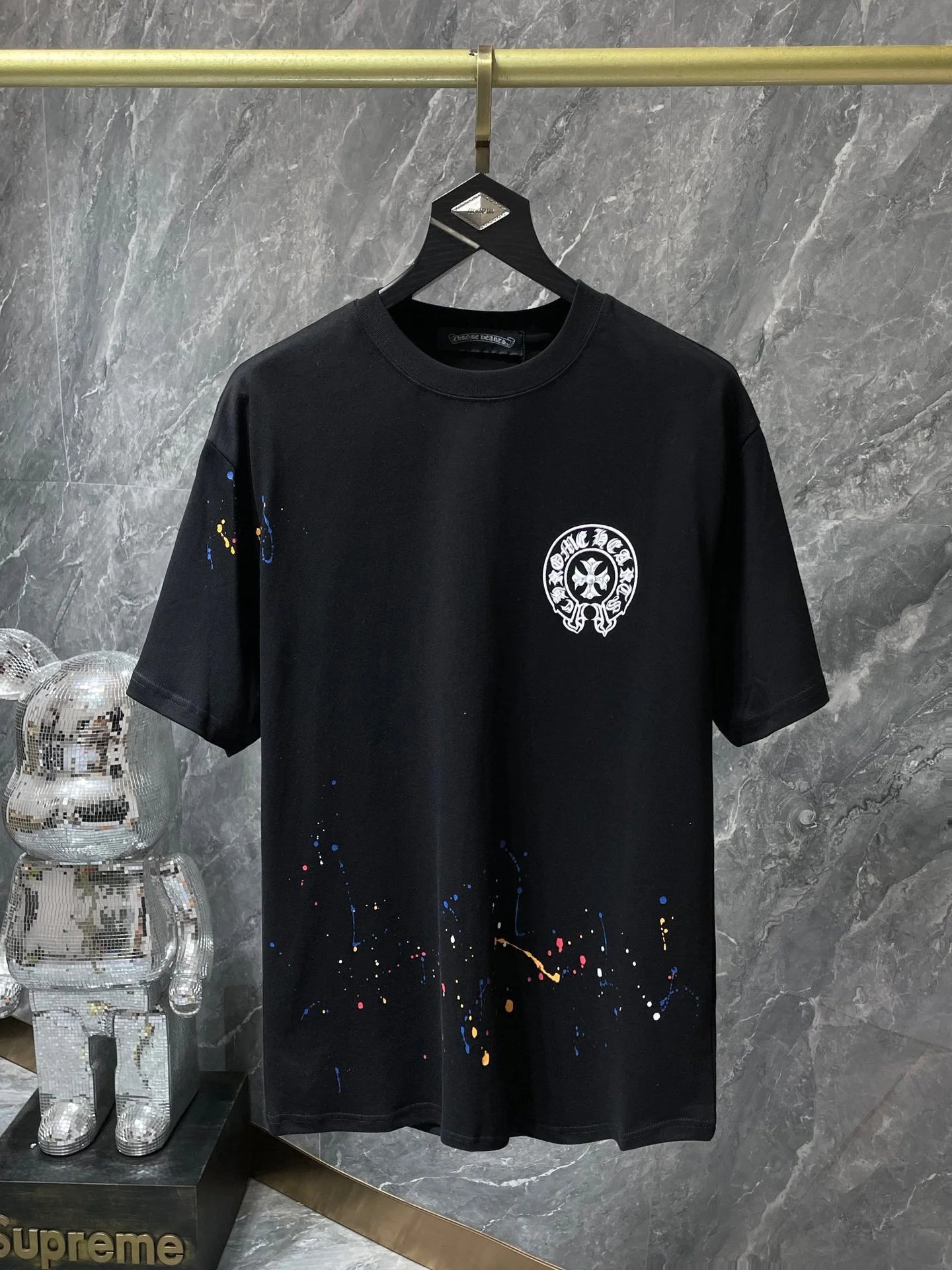 Chrome Hearts Cross Logo Mint Green Print T-Shirt - 30