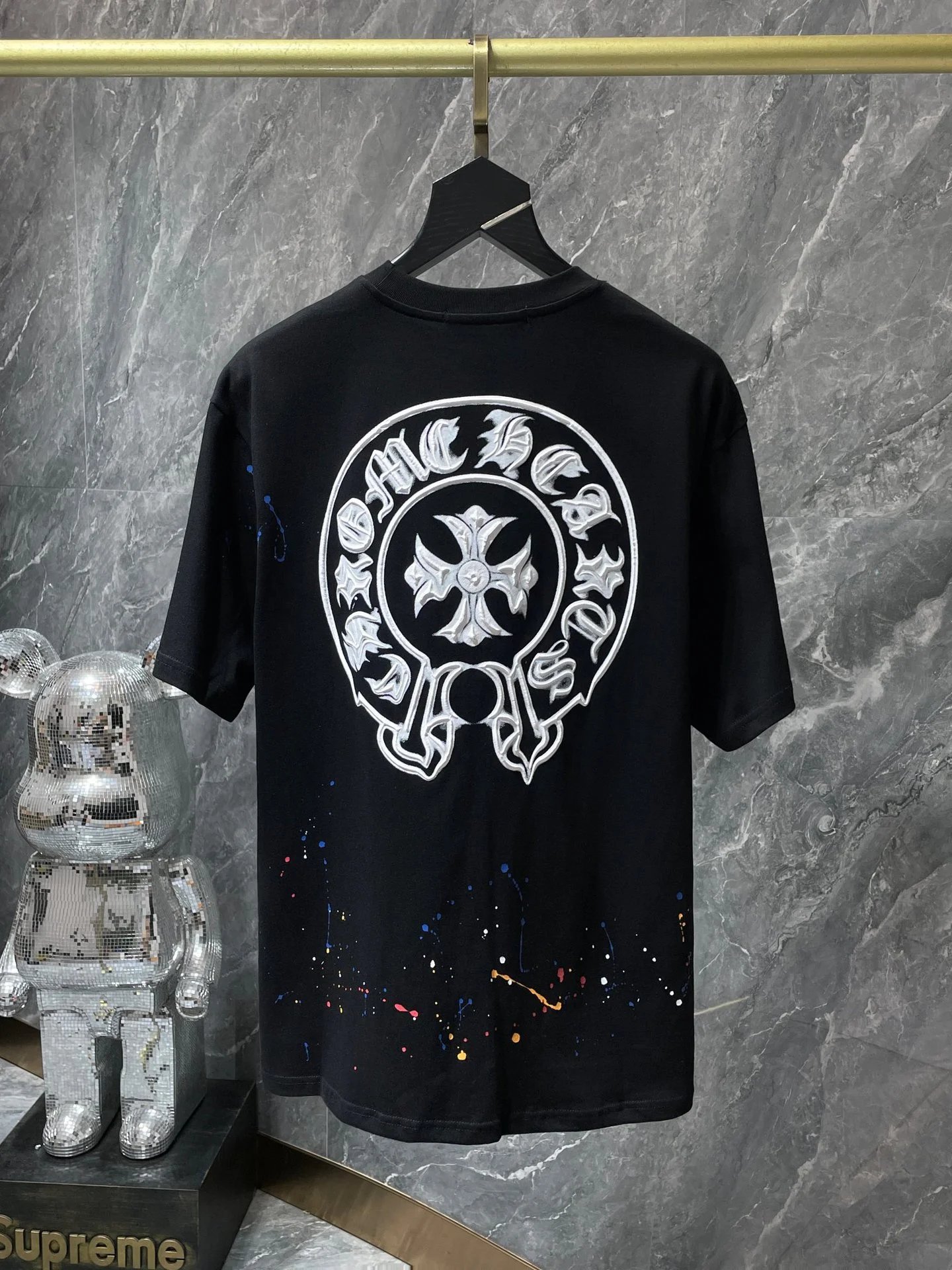 Chrome Hearts Cross Logo Mint Green Print T-Shirt - 31