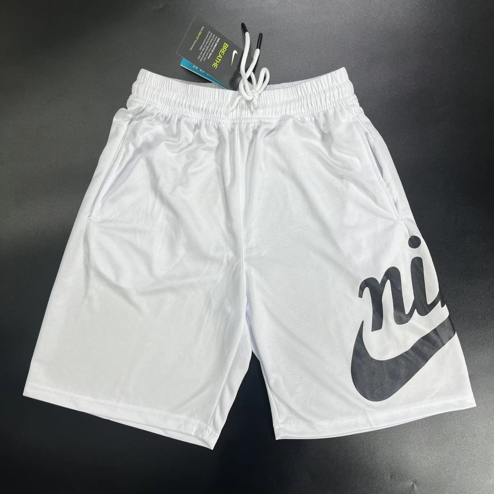 Nike Script Logo Basketball Shorts White Black