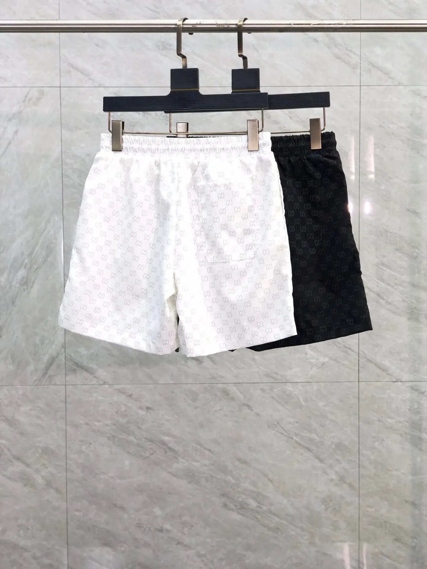 Gucci GG Monogram Print Drawstring Waist Shorts Black - 4