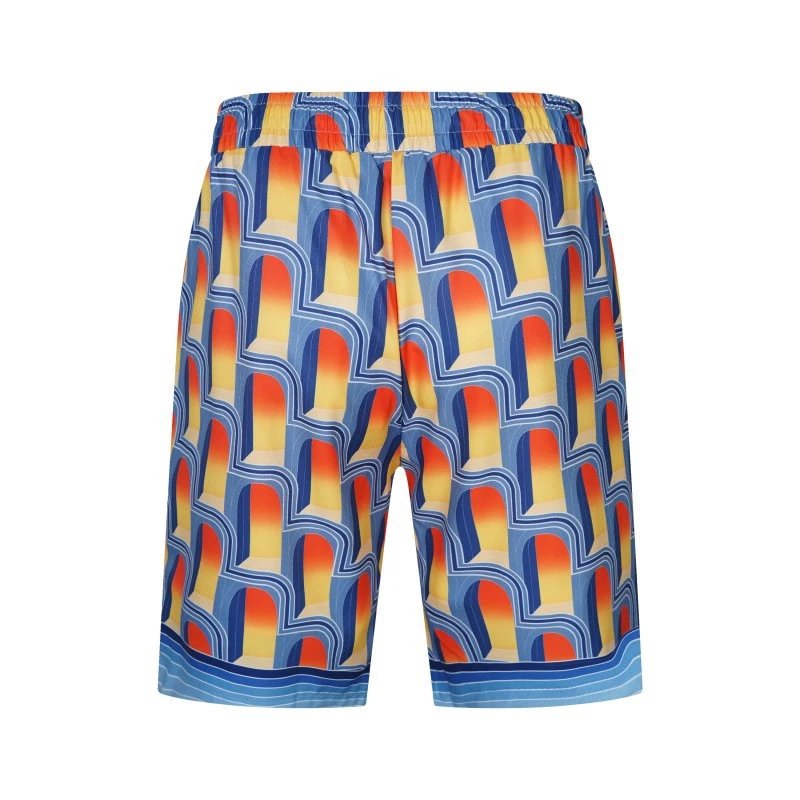 Design Gradient Hem Shorts White with Aqua Trim - 8
