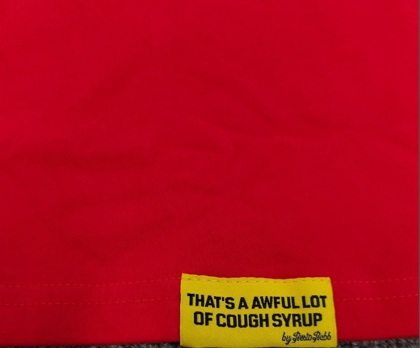 Design That's A Awful Lot Of Cough Syrup Graphic T-Shirt Gray T-Shirts - 5