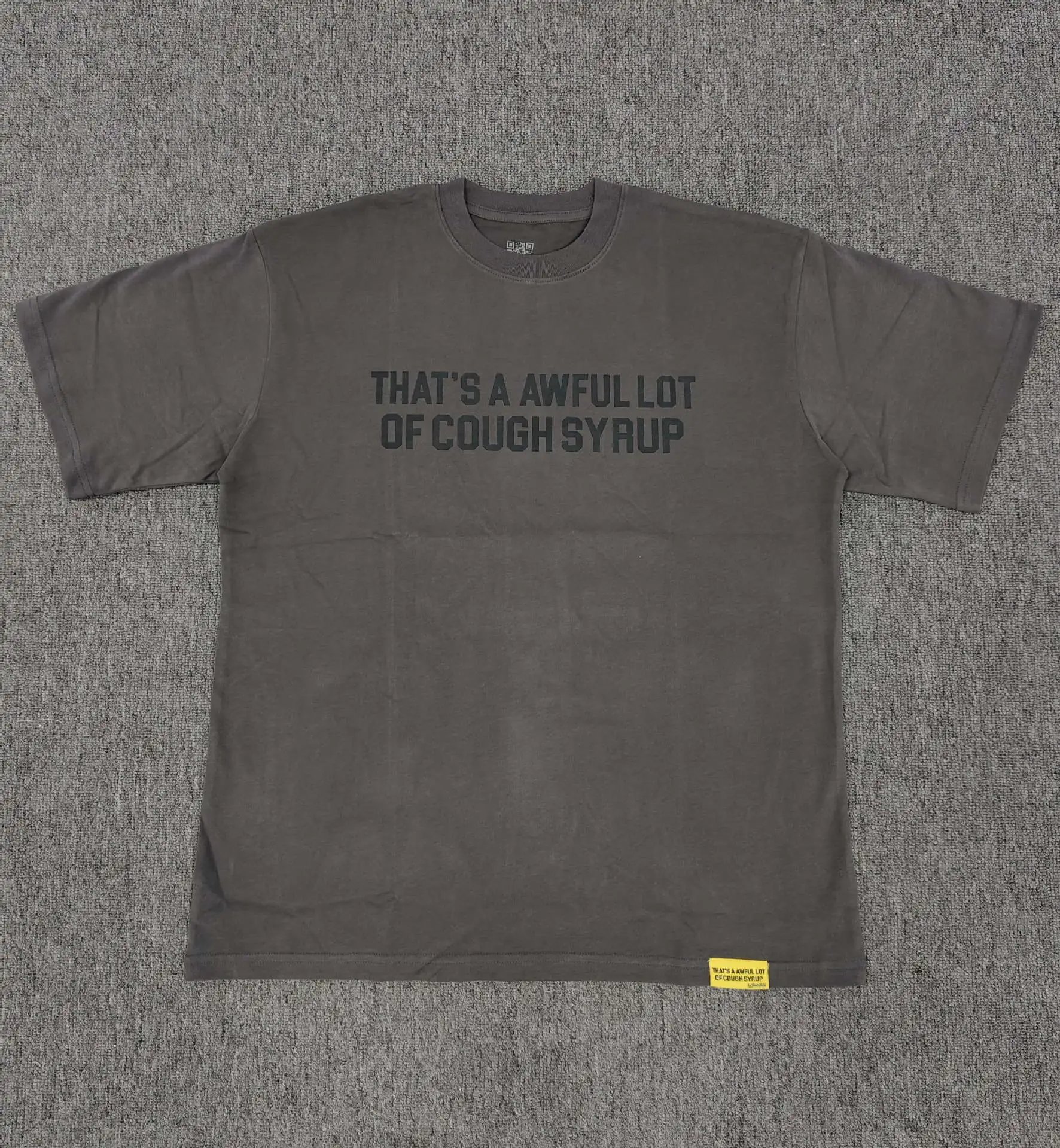 Design That's A Awful Lot Of Cough Syrup Graphic T-Shirt Gray T-Shirts - 14