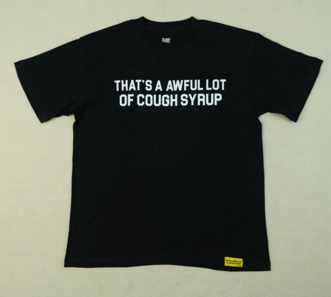 Design That's A Awful Lot Of Cough Syrup Graphic T-Shirt Gray T-Shirts - 16