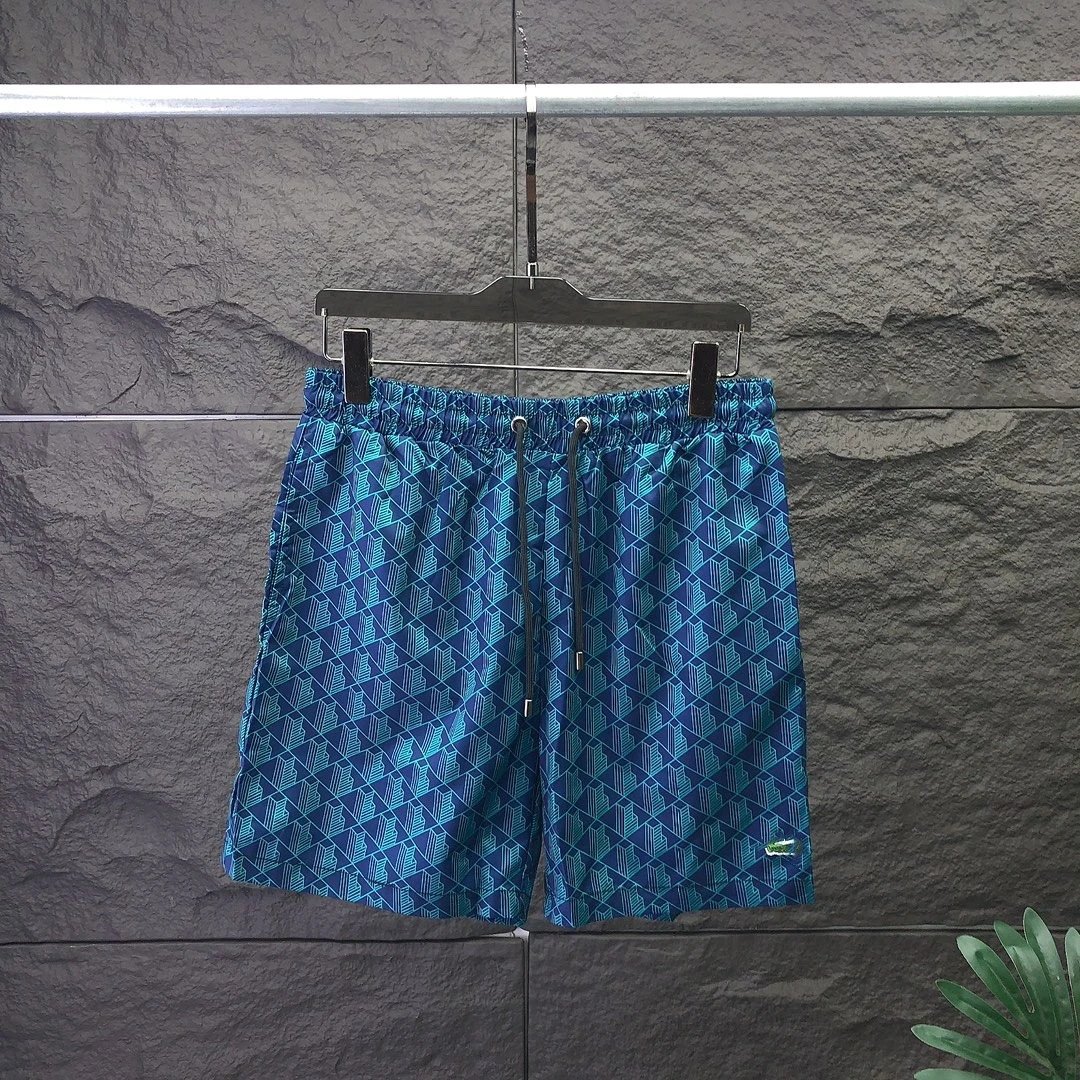Lacoste Geometric Print Swim Shorts Blue - 5