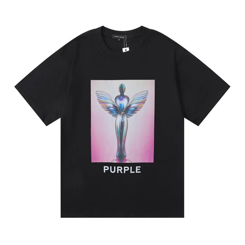Purple Brand Angel Sculpture Graphic Tee Black