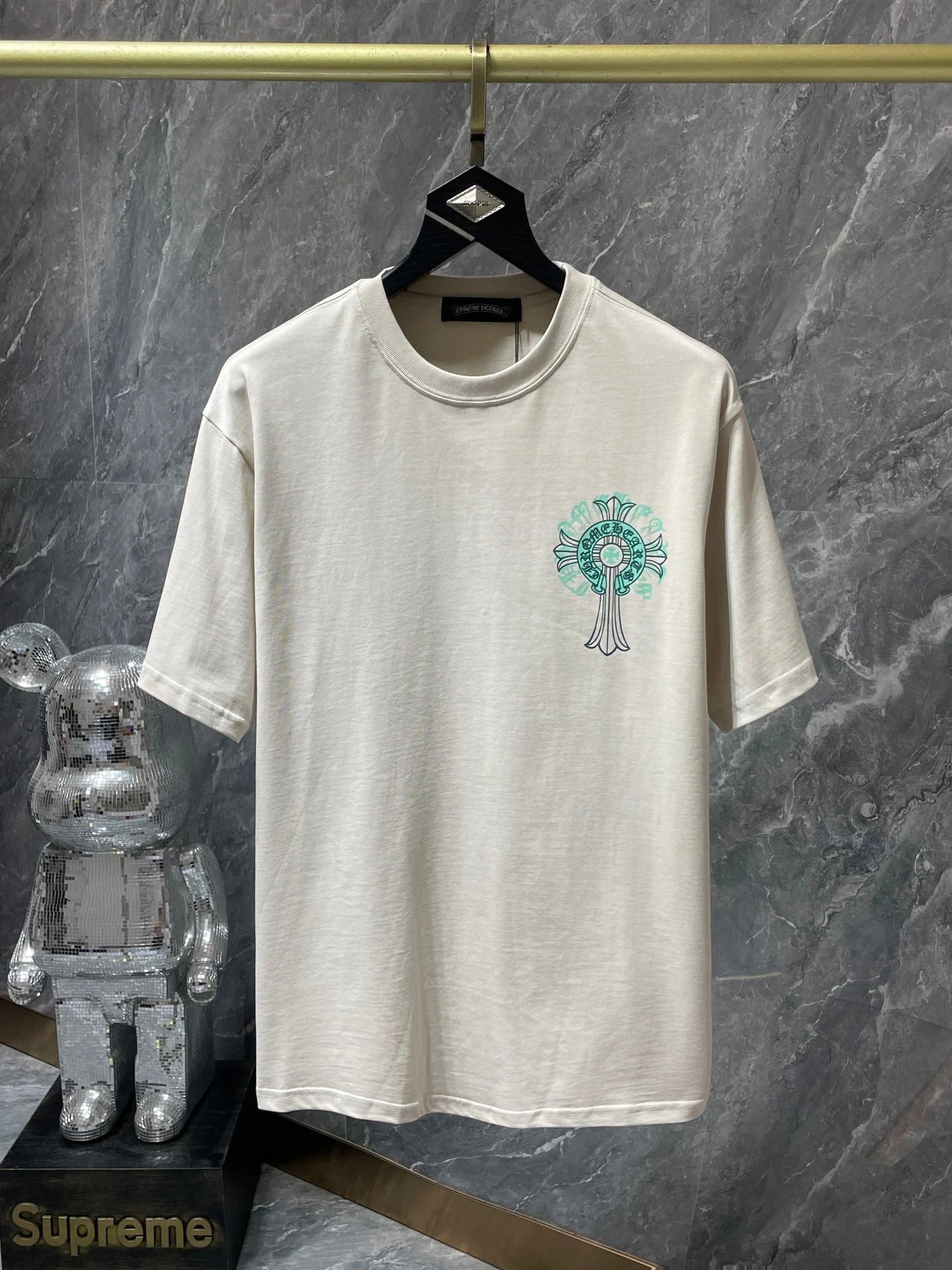Chrome Hearts Cross Logo Mint Green Print T-Shirt - 25