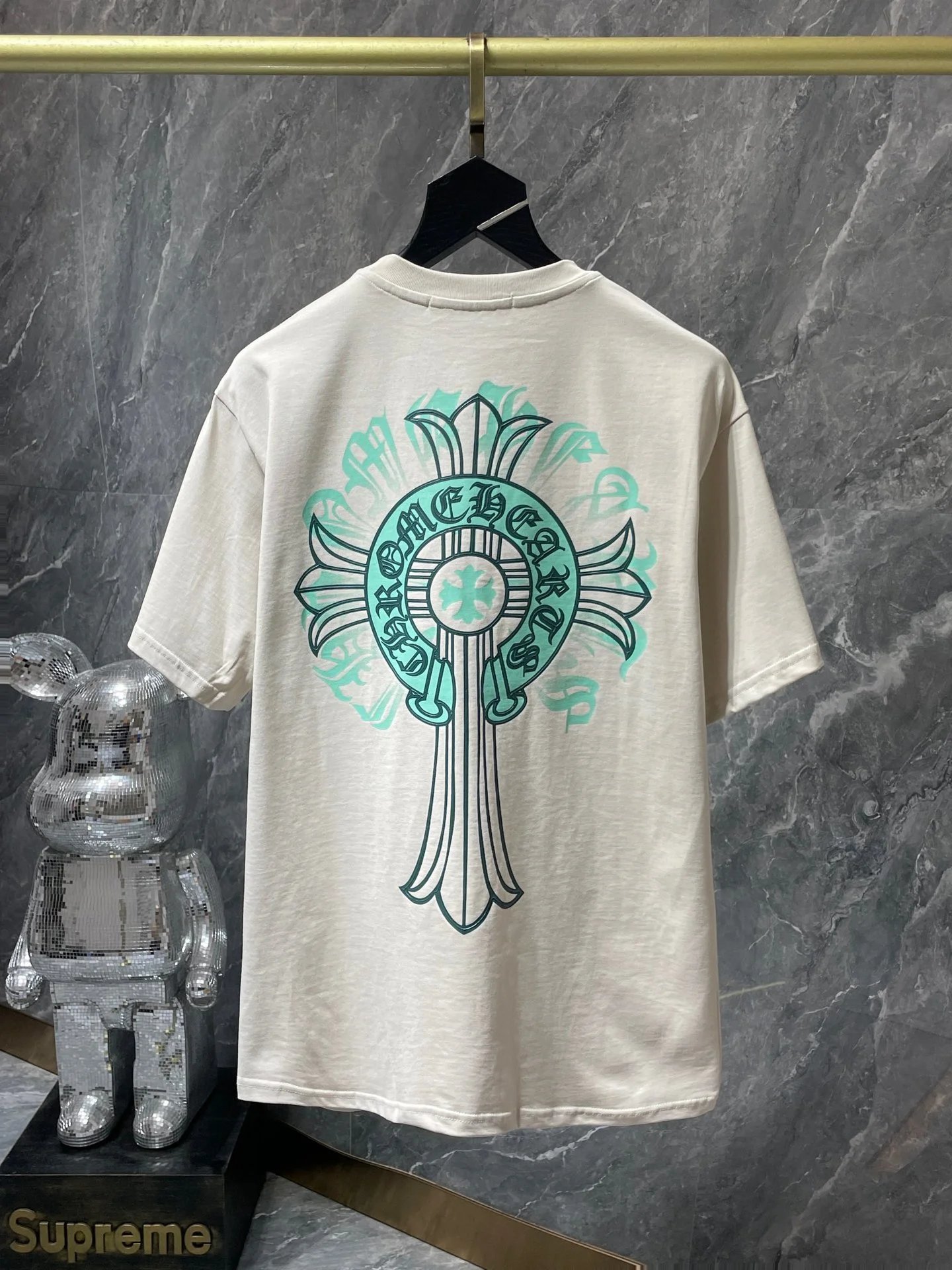Chrome Hearts Cross Logo Mint Green Print T-Shirt - 26