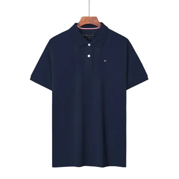Tommy Hilfiger Embossed Logo Navy Polo - 25