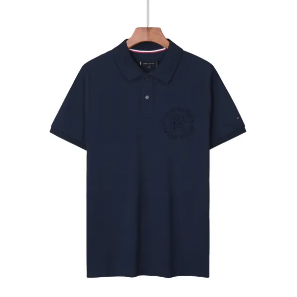 Tommy Hilfiger Embossed Logo Navy Polo - 22