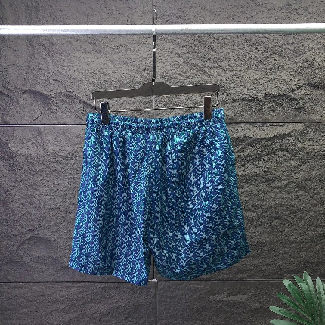 Lacoste Geometric Print Swim Shorts Blue - 10