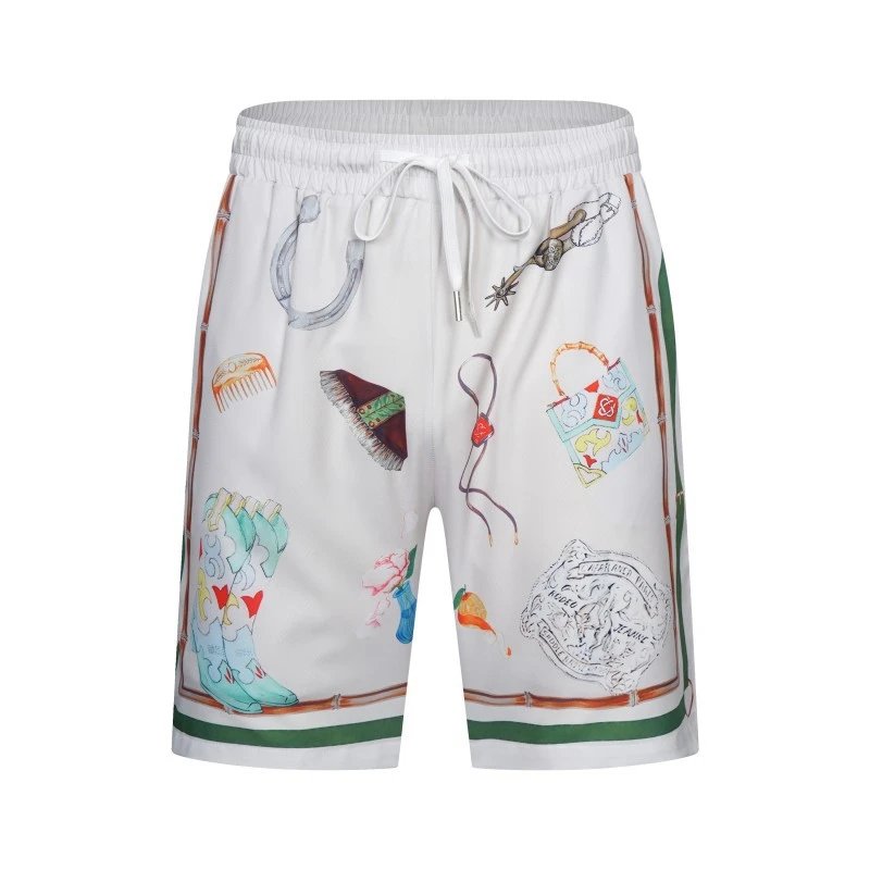 Design Gradient Hem Shorts White with Aqua Trim - 13