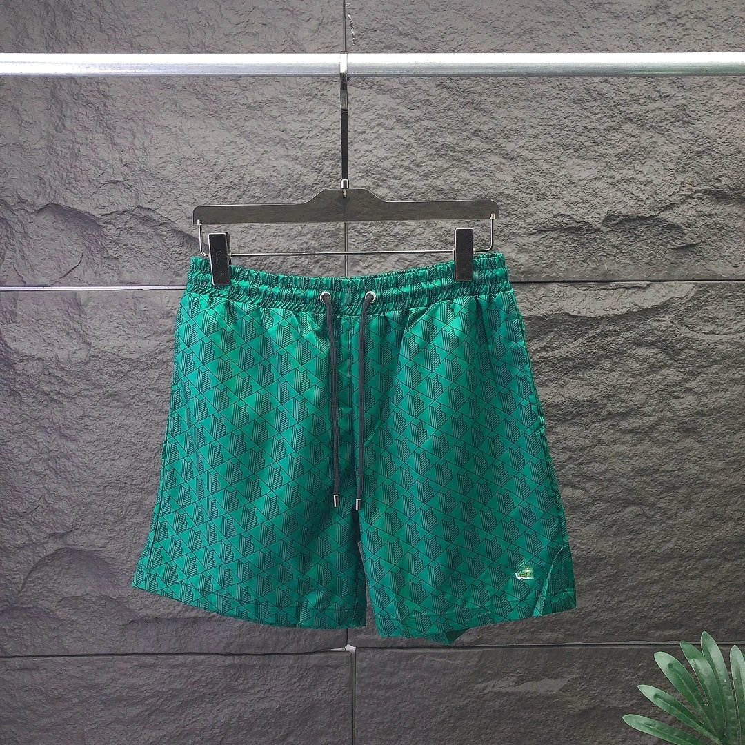 Lacoste Geometric Print Swim Shorts Blue - 4