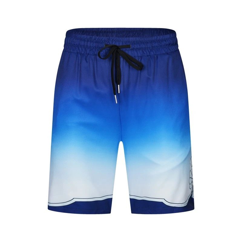 Design Gradient Hem Shorts White with Aqua Trim - 11