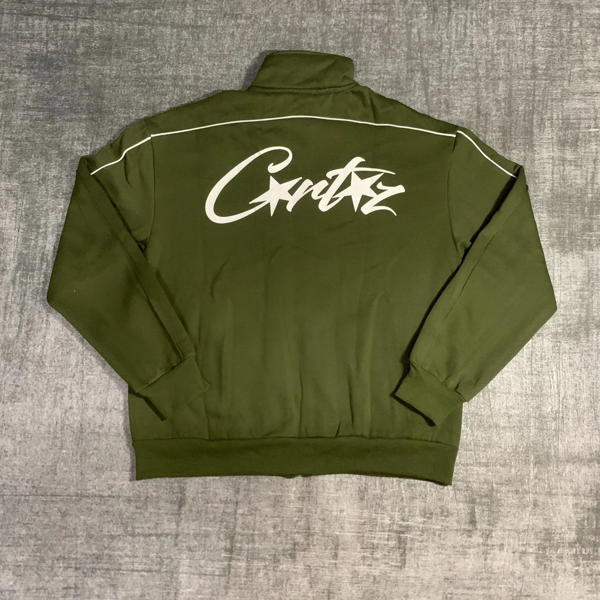 Corteiz Track Jacket Army Green Outerwear - 10