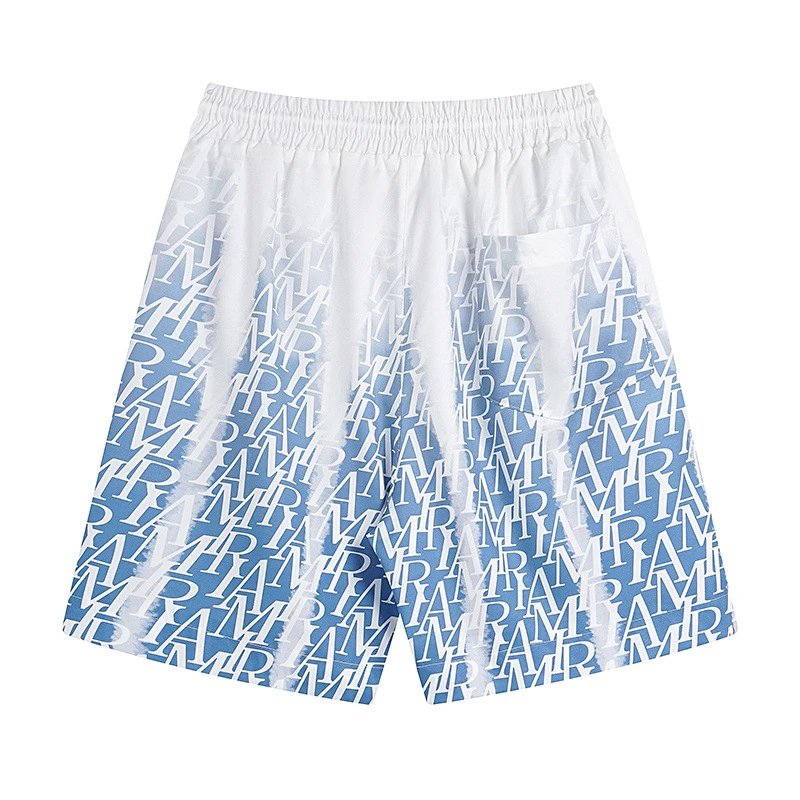Amiri Monogram Shorts White Blue Gradient