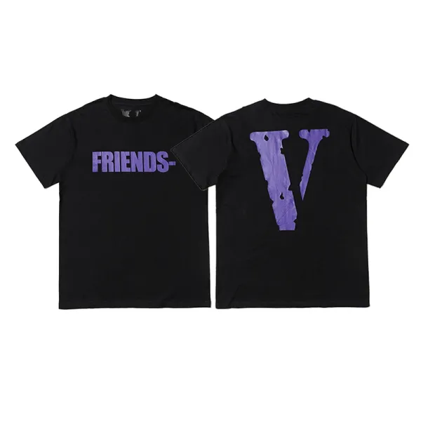 Vlone Friends- Purple Logo Black T-Shirt - 1