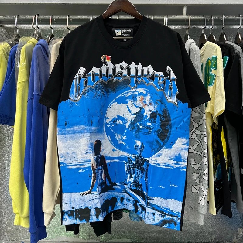 Godspeed Earth Cyborg Scene Graphic Tee Black