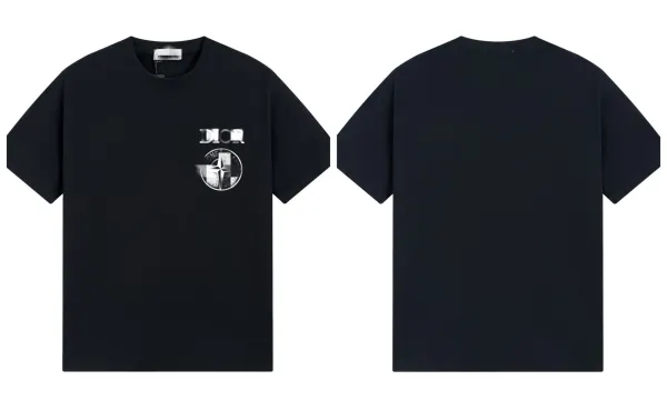 Dior x Stone Island Logo Print Black T-Shirt - 1