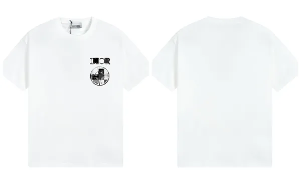 Dior x Stone Island Collaboration Logo T-Shirt White - 1