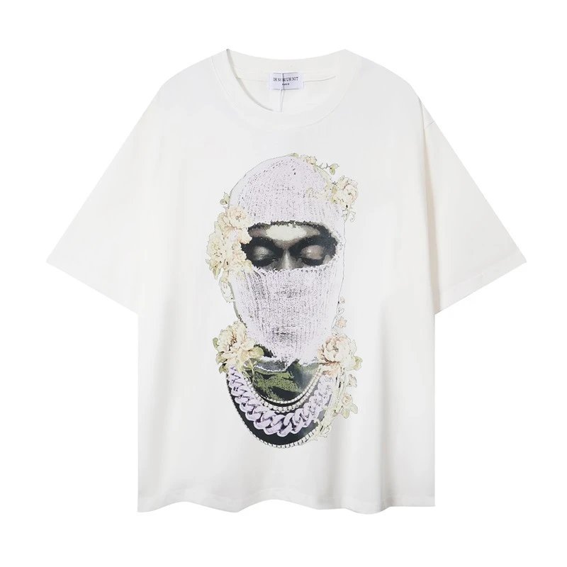 Ih Nom Uh Nit White Balaclava Floral Chain Graphic Tee White