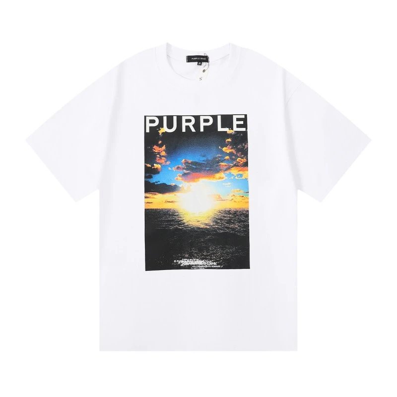 Purple Brand Sunset Graphic Tee White