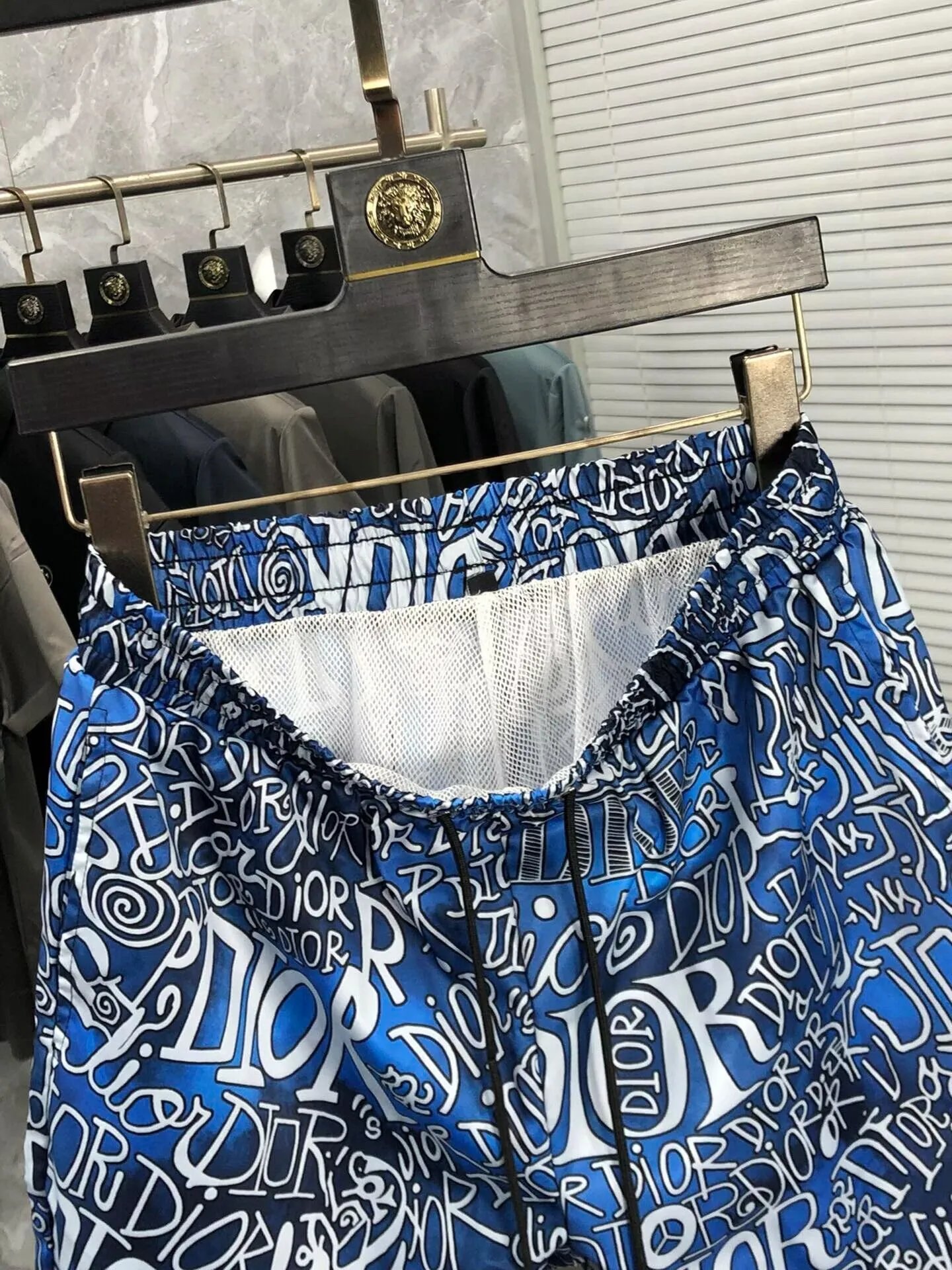 Dior Oblique Monogram Print Navy Blue Shorts - 12