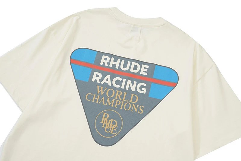 Rhude Palm Racing Graphic T-Shirt Beige - 19