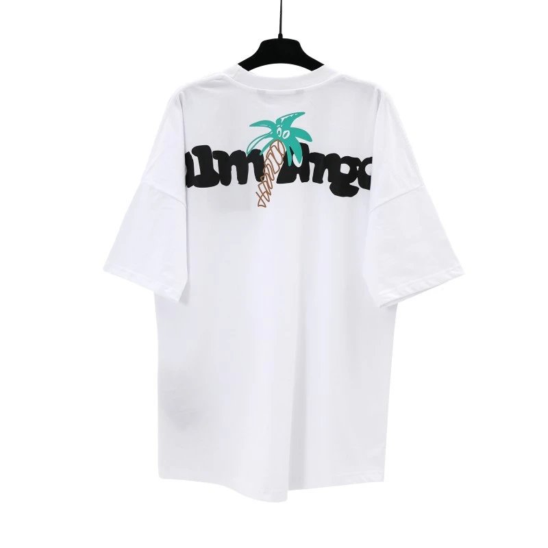 Palm Angels Back Graffiti Palm Logo Tee White