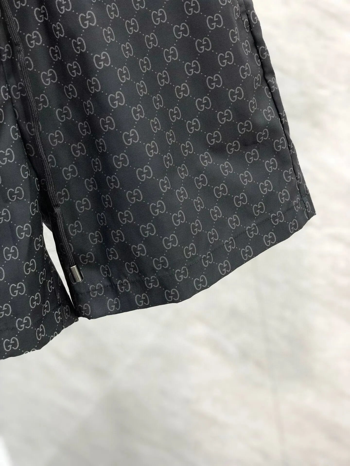 Gucci GG Monogram Print Drawstring Waist Shorts Black - 9