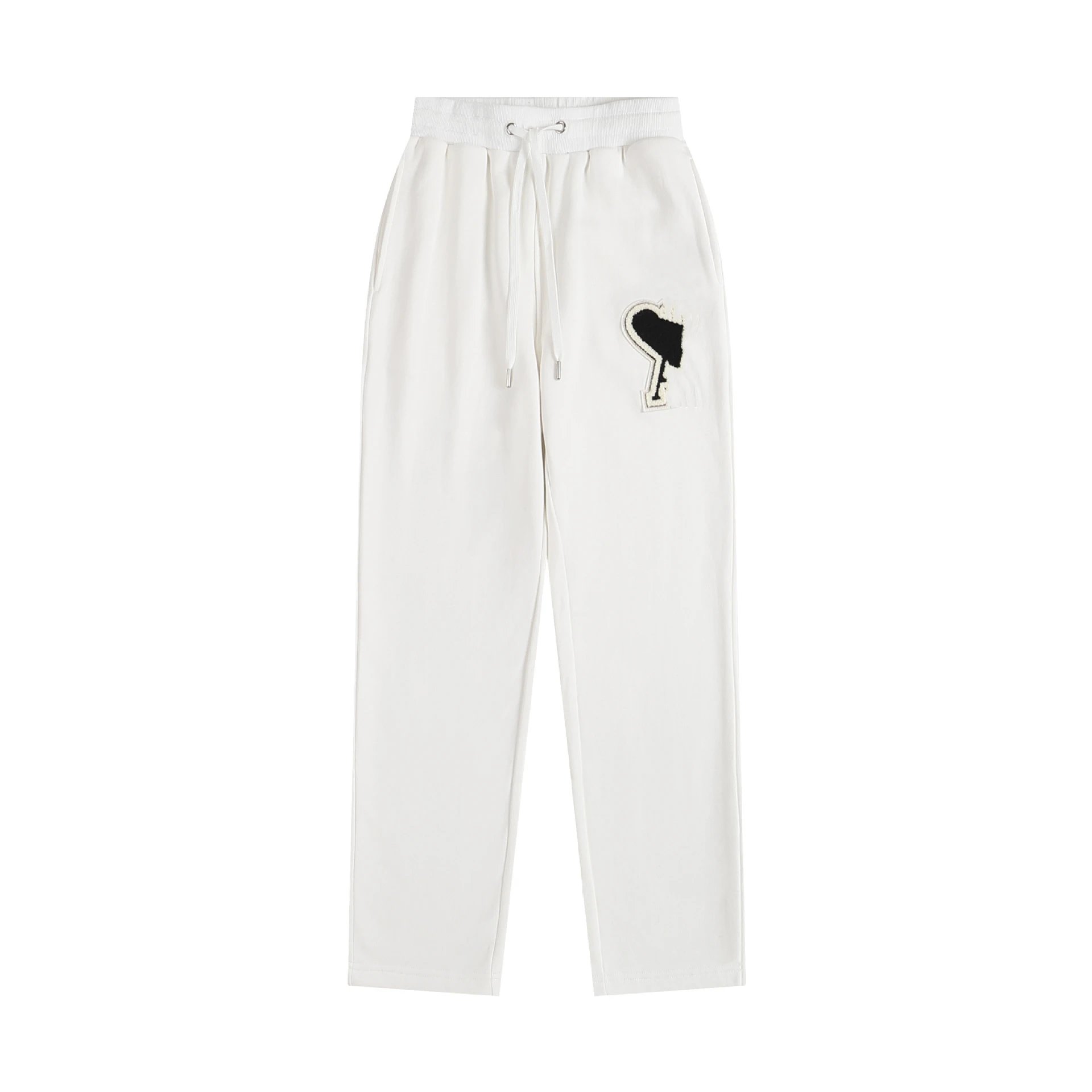 Design Embroidered Heart Sweatpants White - 9