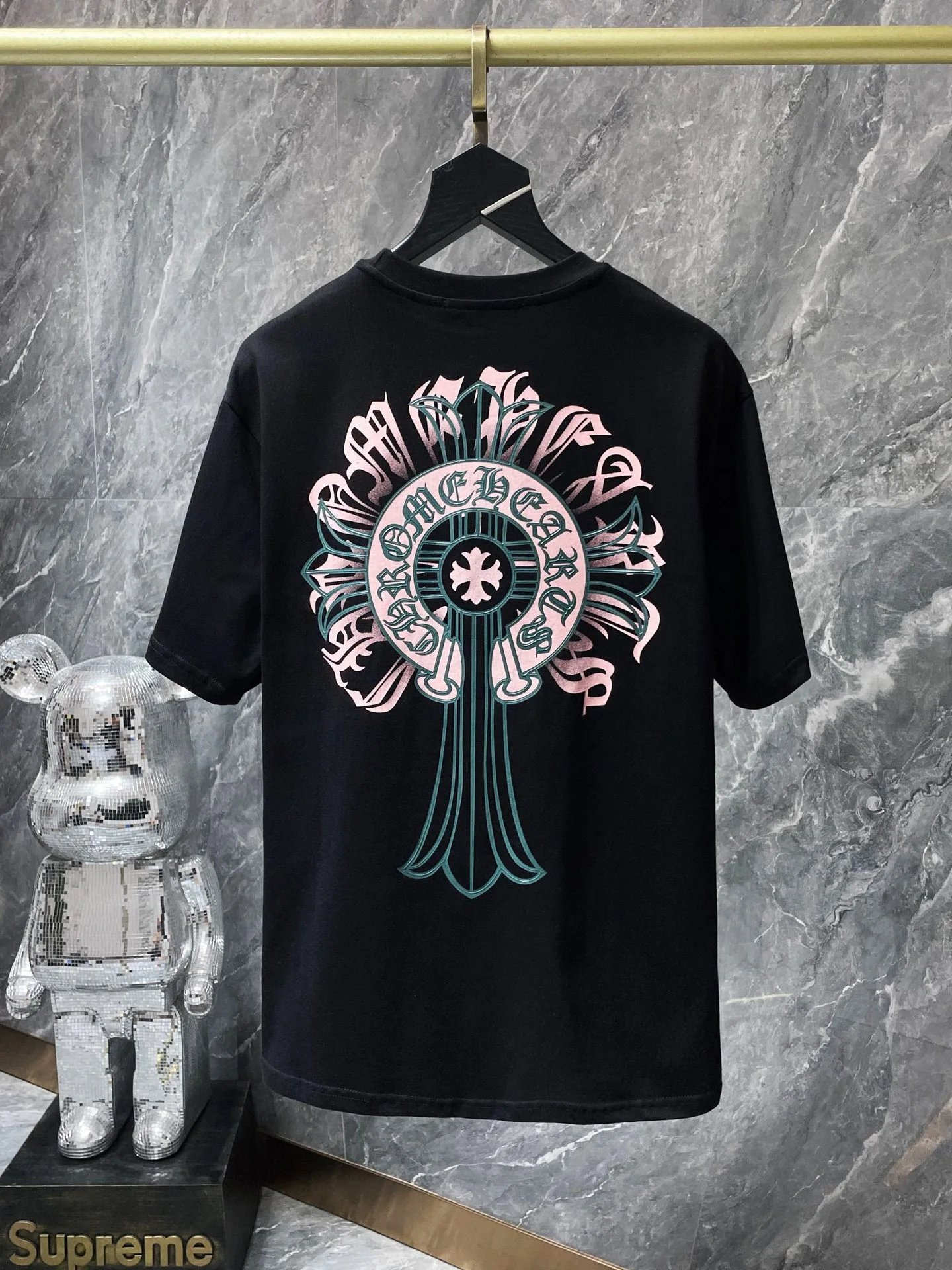 Chrome Hearts Cross Logo Mint Green Print T-Shirt - 18