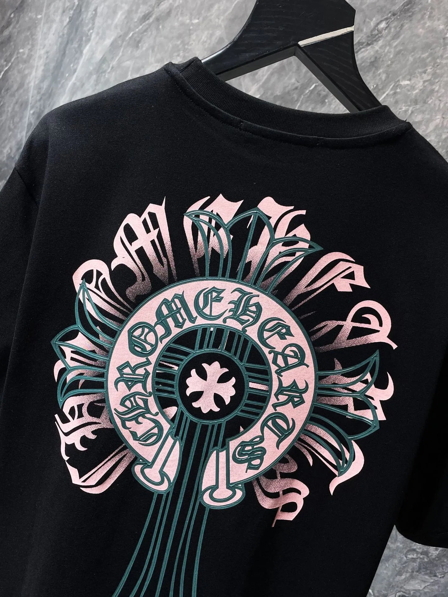 Chrome Hearts Cross Logo Mint Green Print T-Shirt - 20