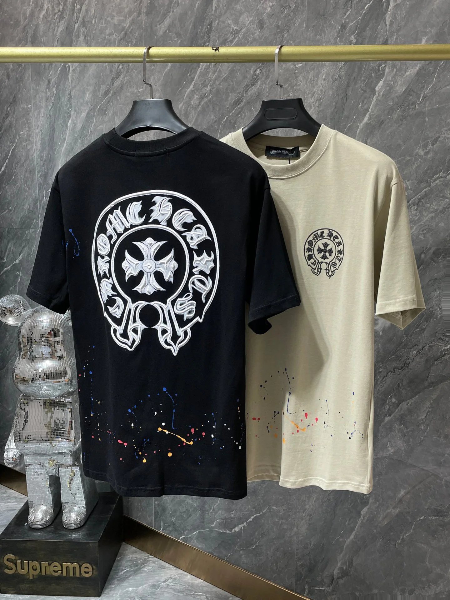 Chrome Hearts Cross Logo Mint Green Print T-Shirt - 29