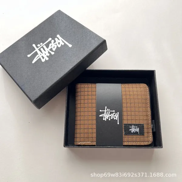 Stüssy Grid Pattern Short Wallet Black - 13