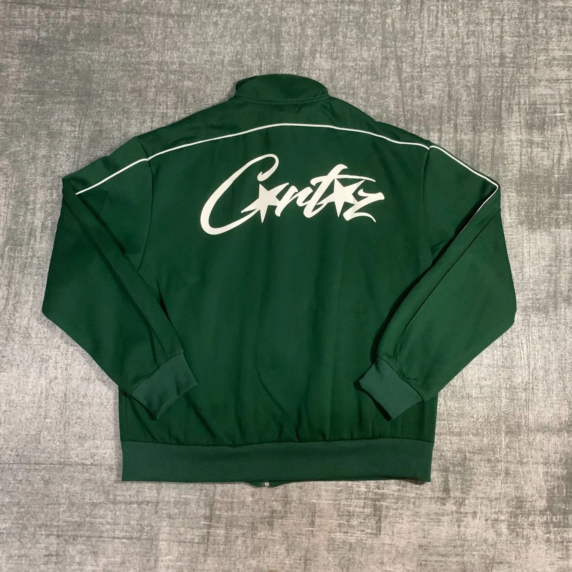 Corteiz Track Jacket Army Green Outerwear - 11