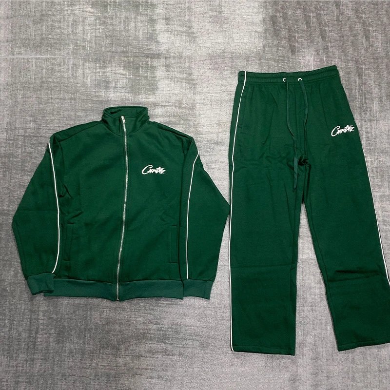 Corteiz Track Jacket Army Green Outerwear - 5