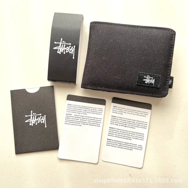 Stüssy Grid Pattern Short Wallet Black - 17